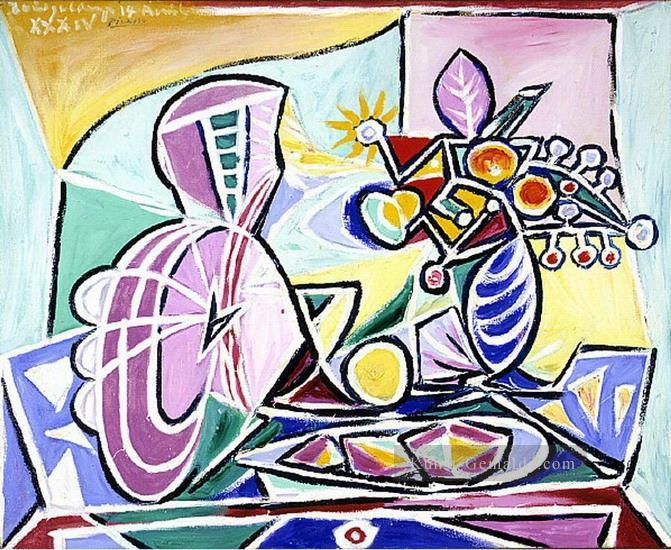 Mandoline et Vase fleurs Stillleben 1934 Kubismus Pablo Picasso Ölgemälde